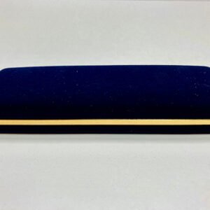 Blue velvet pen box with white satin 2
