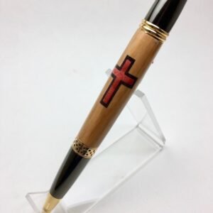 Bethlehem olivewood with cross inlay pen