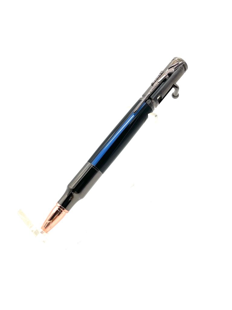Police Thin Blue Line Bolt Action Pen